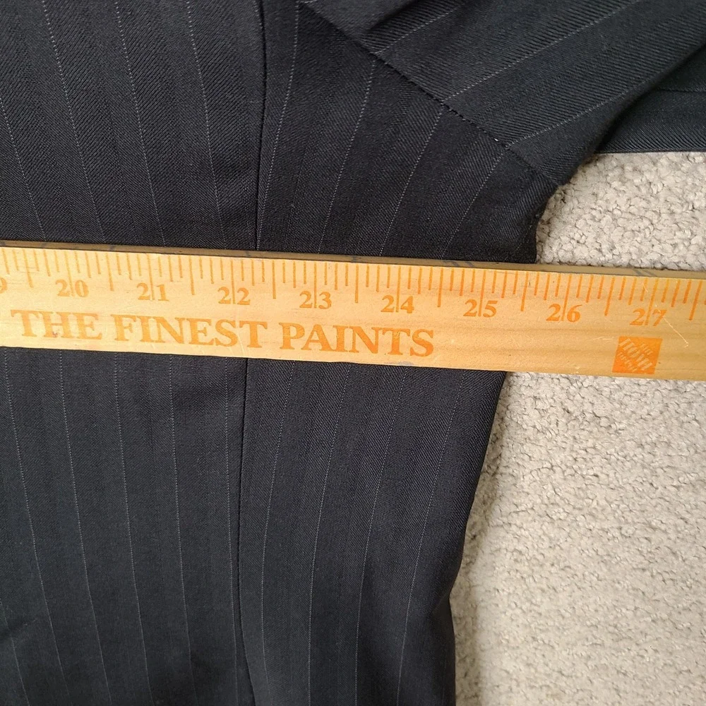 Michael's Jacket Mens 50XL Black Striped Blazer Four Button Peak Lapel Custom